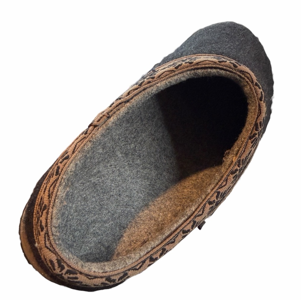 LL Bean Women's Grey Wool Felt Clogs Slippers Size 7 Medium Cozy Warm 301149 - Picture 6 of 8